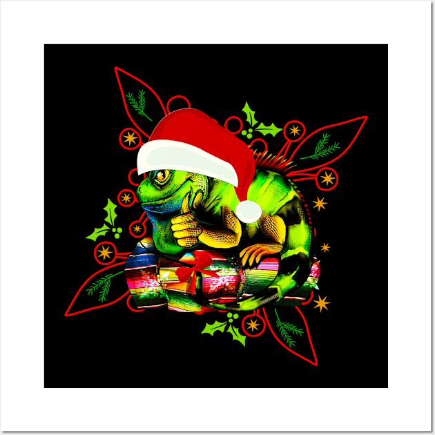 Santa Lizard Wall Art by Sunil Belidon